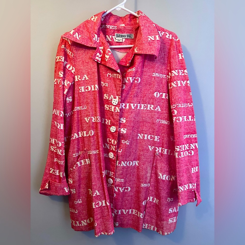 Vintage French Dusty Red Oversized Jacket